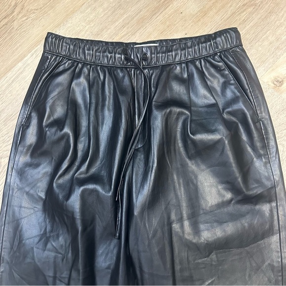 Zara High Rise Black Vegan Leather Drawstring Pants size M - Picture 4 of 7